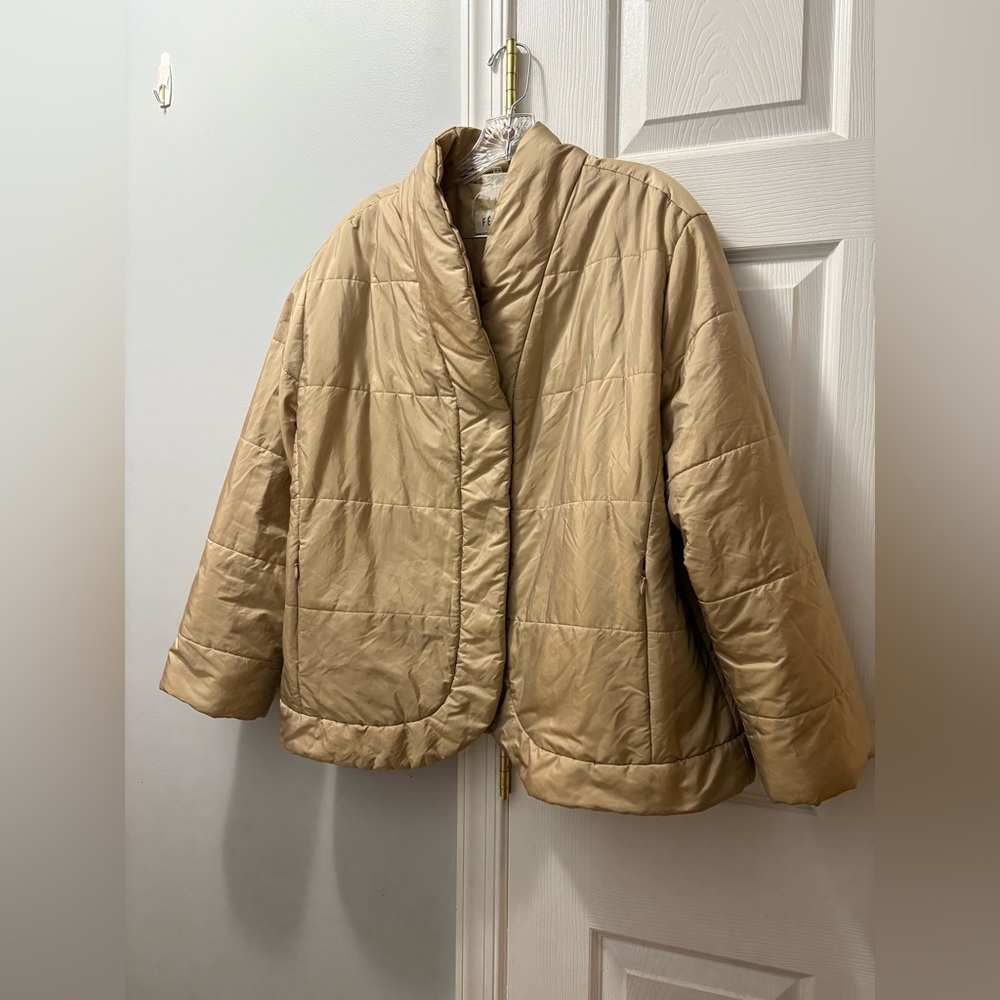 Feraud Lightweight Quilted Jacket Beige US Size 14- Small Snag